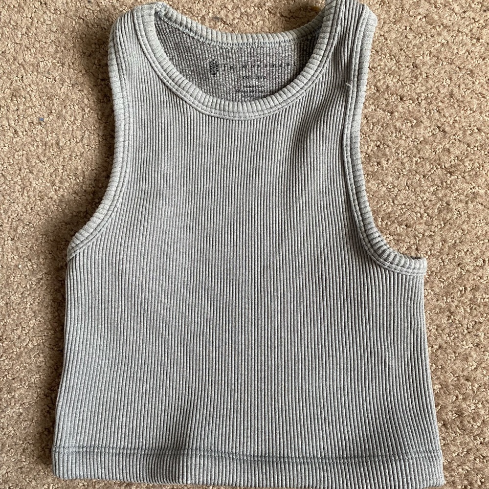 Free People Movement Ribbed Crop in Gray